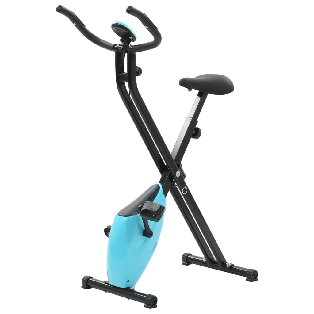 Bicicleta estática magnética X con pulsómetro negra y azul