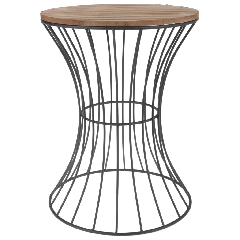 Home&Styling Mesa auxiliar de metal beige