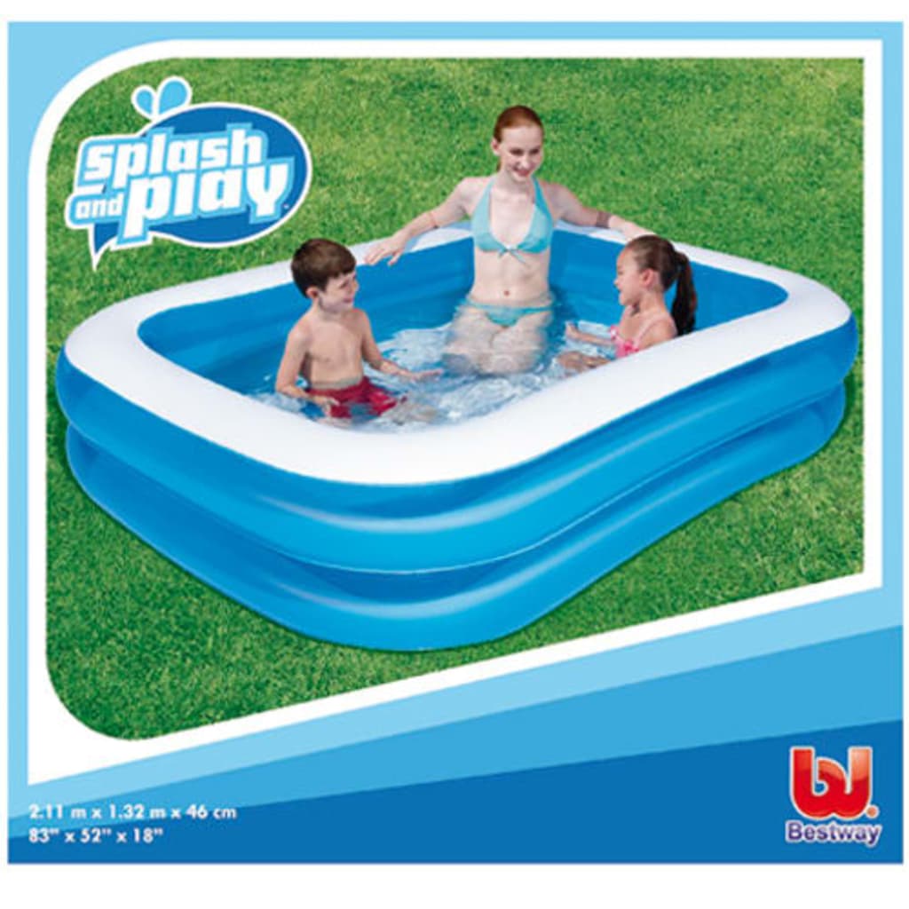 Bestway Piscina rectangular azul 211x132x46cm