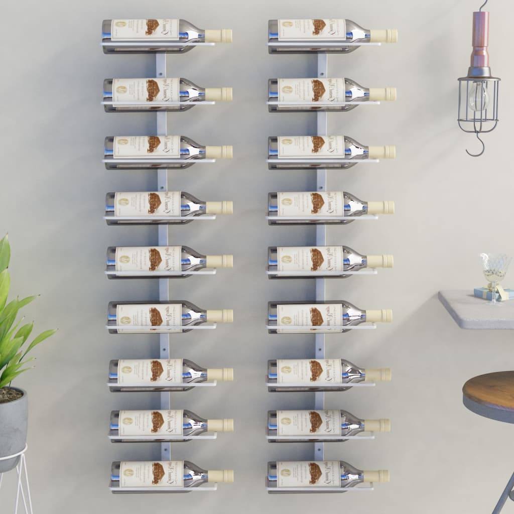 Botellero de pared para 9 botellas hierro negro - referencia Mqm