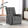 Sillón reclinable de masaje de tela gris claro