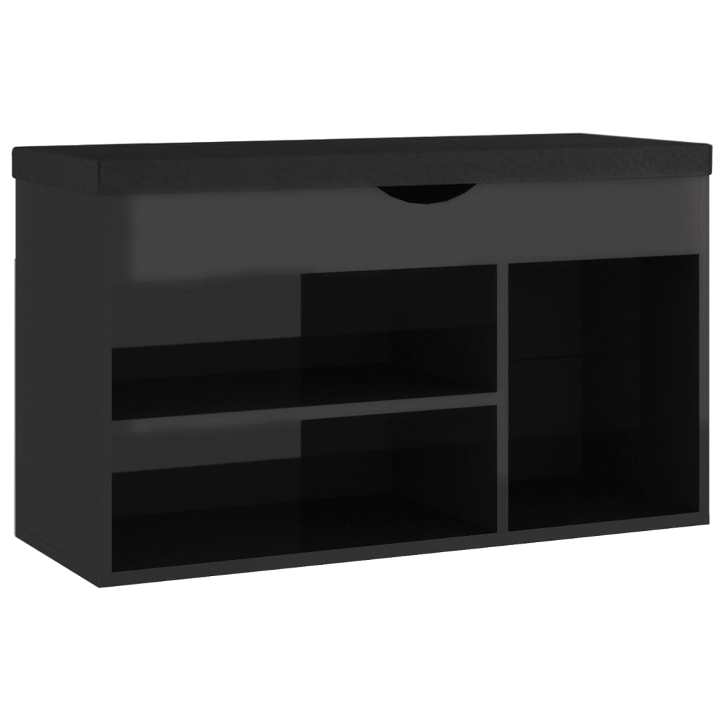 vidaXL Banco zapatero negro 80x30x45 cm aglomerado – Pensando en Casa