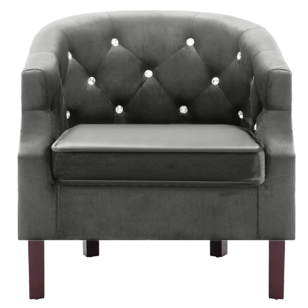 Sillón de terciopelo gris antracita