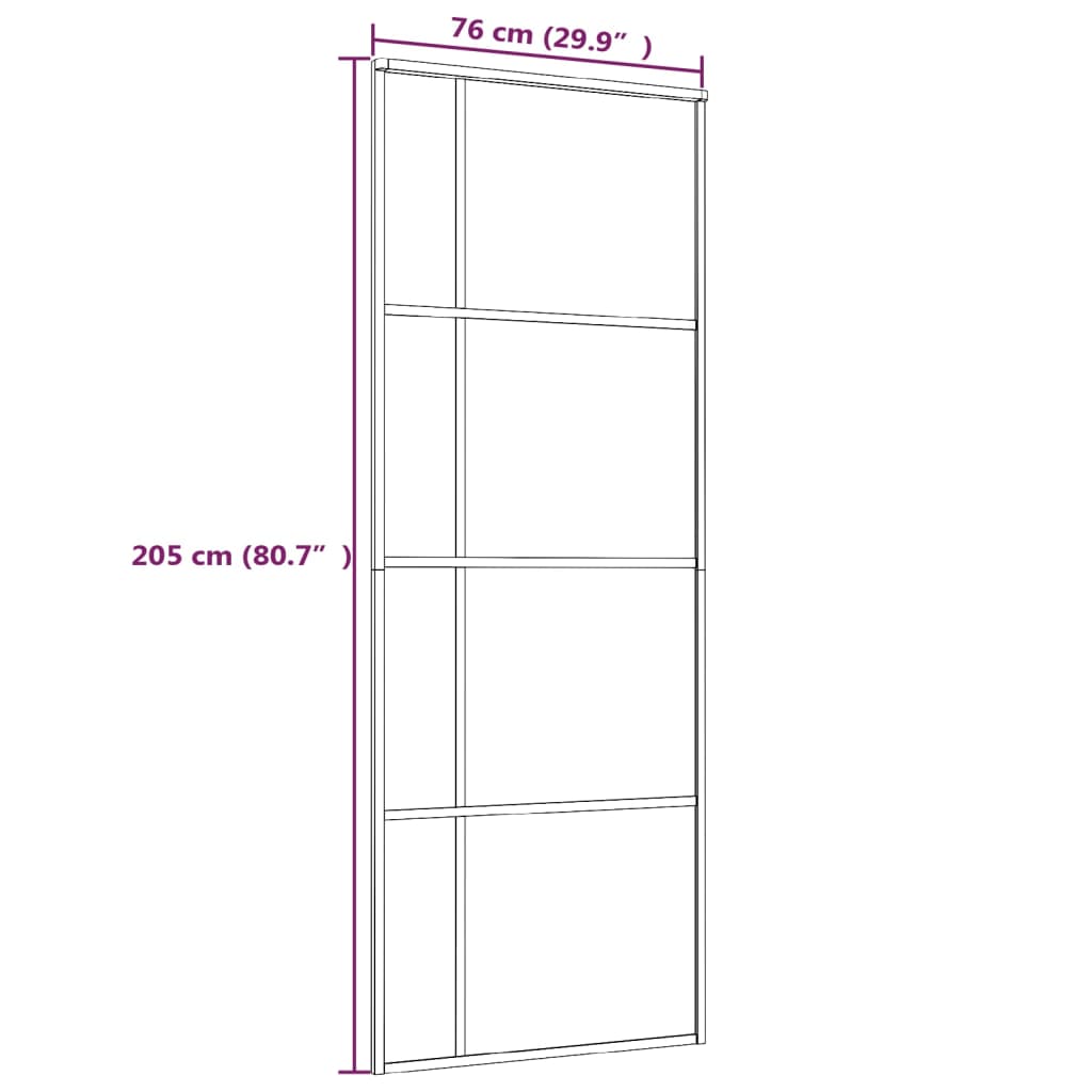 Puerta Corredera De Vidrio Esg Y Aluminio Plateado 90x205 Cm