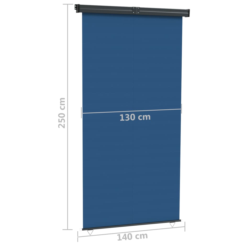 Toldo lateral para balcón, 140 x 250 cm, color marrón para el